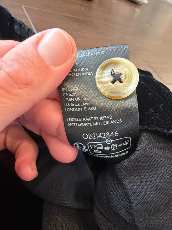 Anthropologie Crushed Velvet High-Rise Wide-Leg Black Trouser - Large - C30-035 - Picture 6 of 13